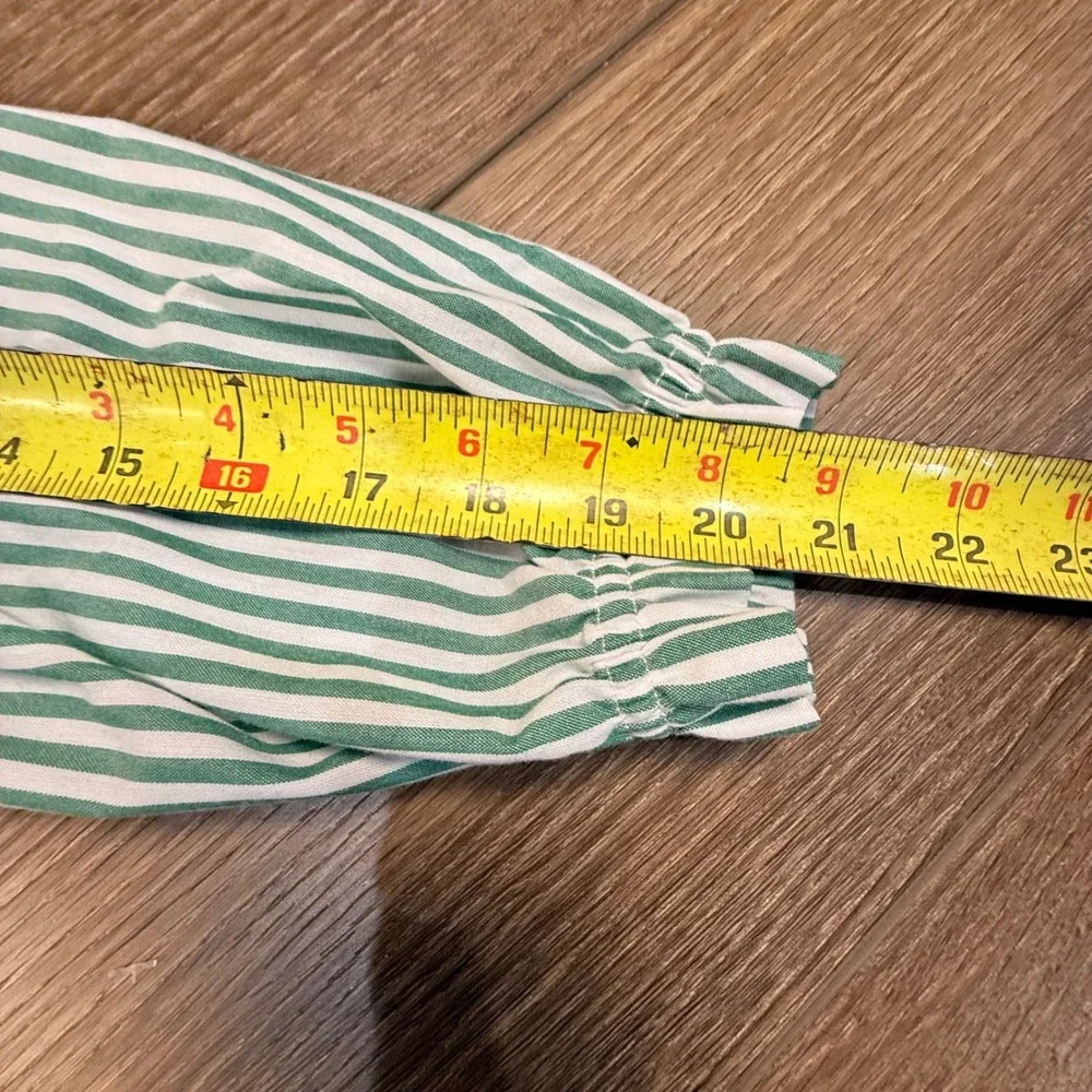 J. Crew Crewcuts Girls Long Sleeve Nightgown in Green Stripe XL 12/14 Polyester